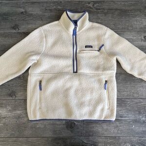PATAGONIA unisex Sweater size large cream/blue